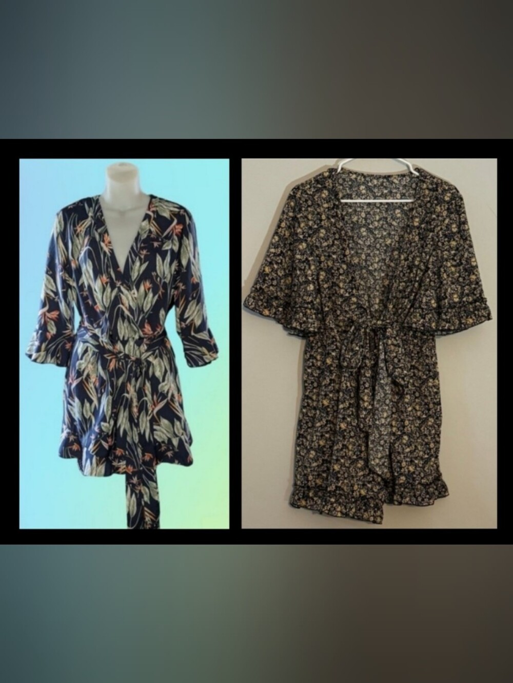 Lot 2 Shorts Wrap Rompers XL Simply Southern Short Long Sleeves Floral Print